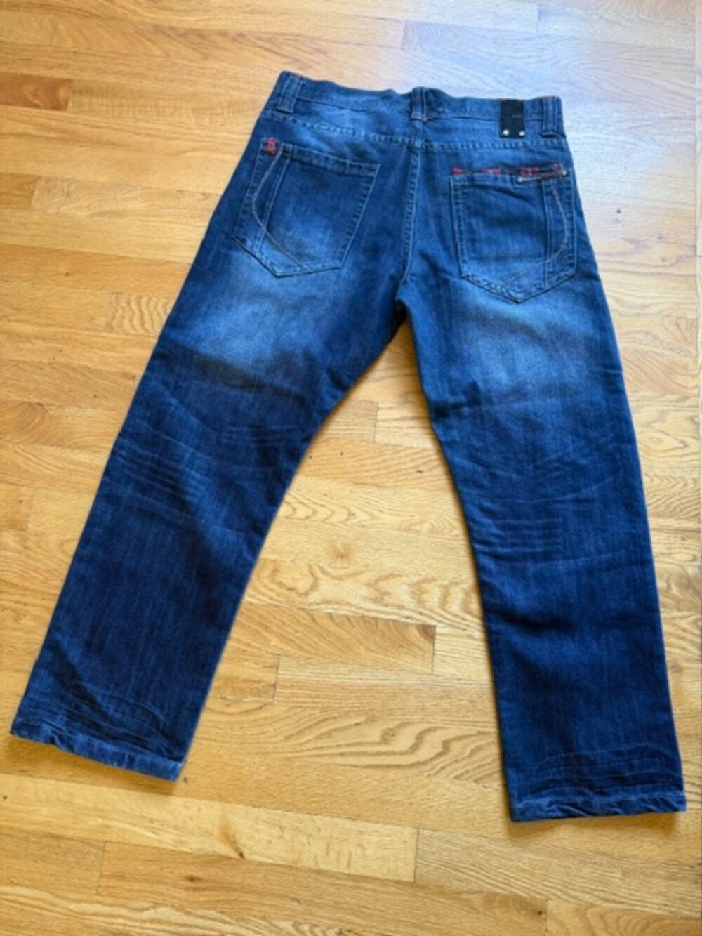 Vintage Y2K Southpole Baggy Jeans Plaid Pocket Dark Wash Streetwear